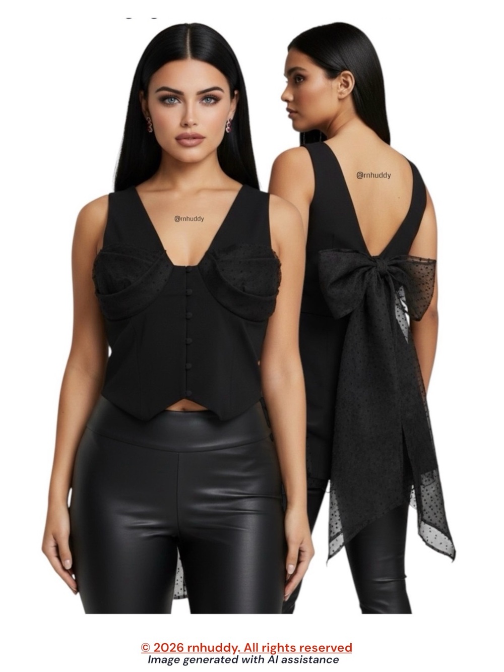 NWT ASOS LUXE size 24 tailored waist coat with bow back detail